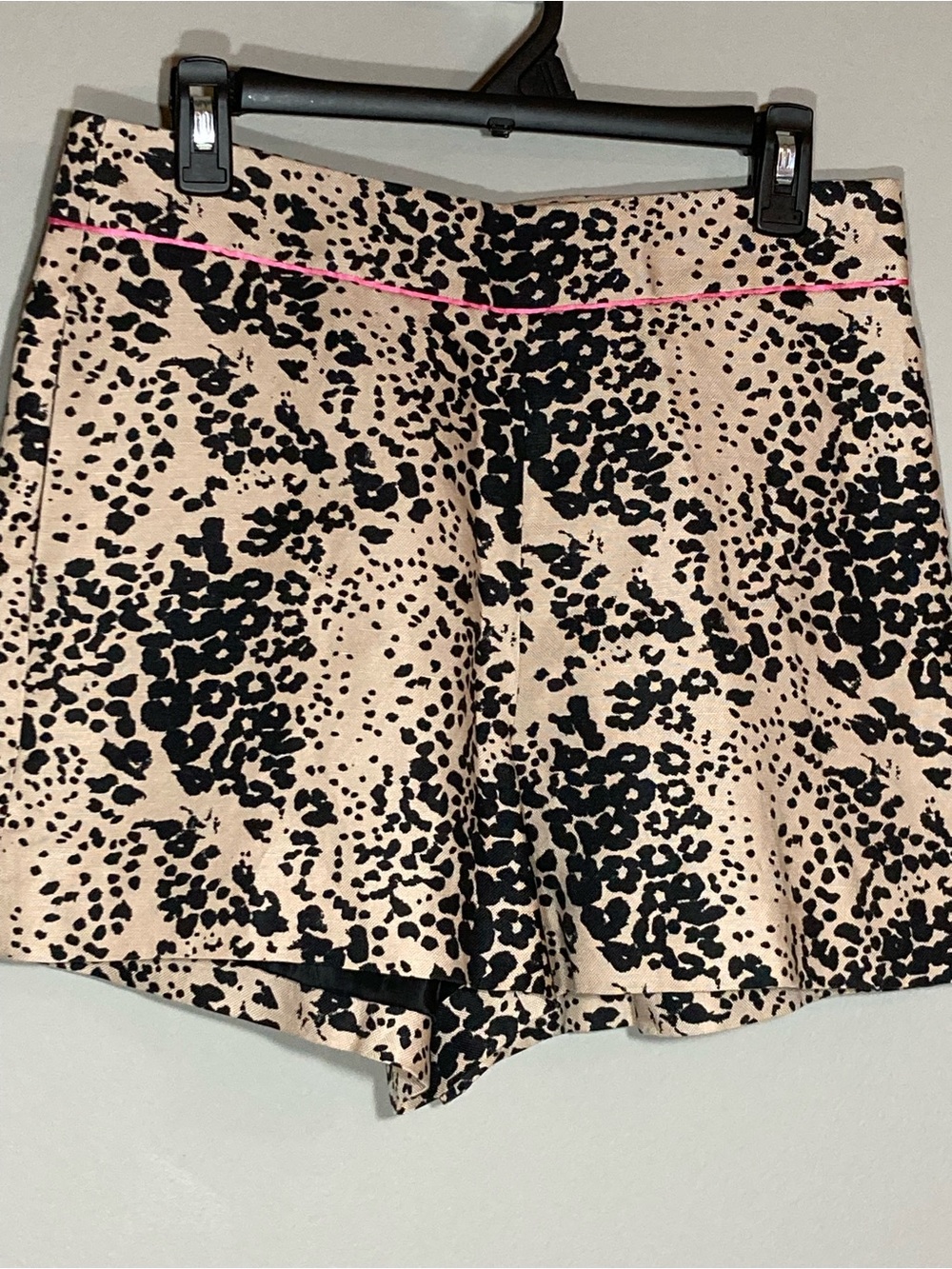 J. Crew Beige and Black Leopard Print High Rise Trouser Shorts
